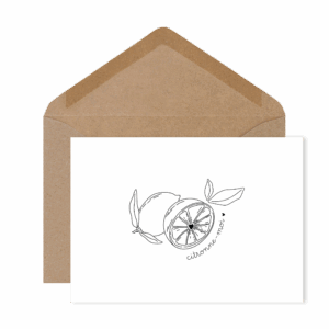 Carte postale humoristique et acidulée « Citronne-moi », illustration d’un petit citron pour envoyer un mot doux et malicieux.