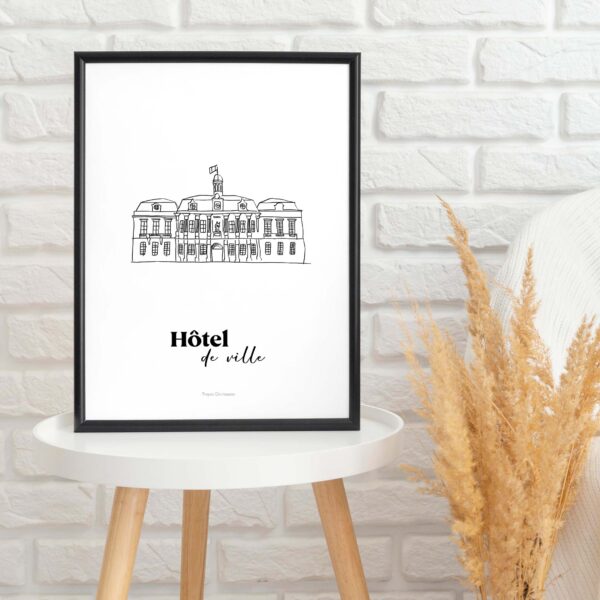 Affiche de la collection Troyes Glorieuses - Hôtel de ville de Troyes encadrée