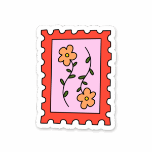 Sticker Timbre Fleuri