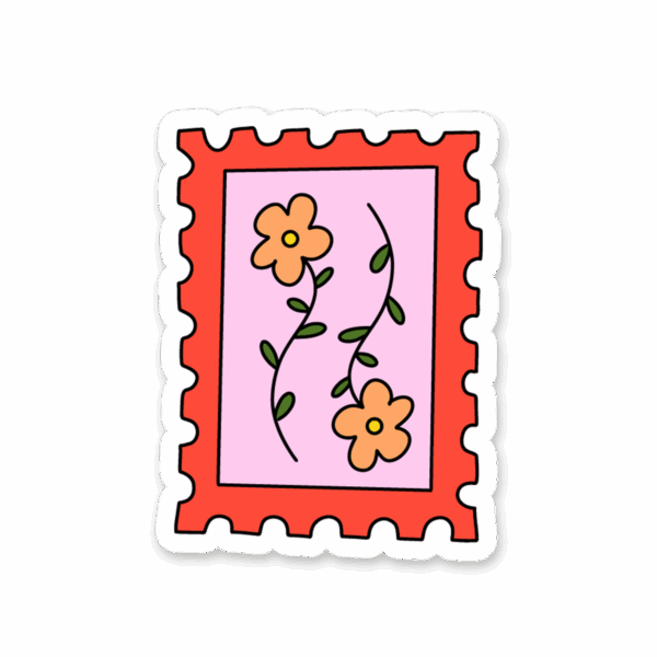 Sticker Timbre Fleuri