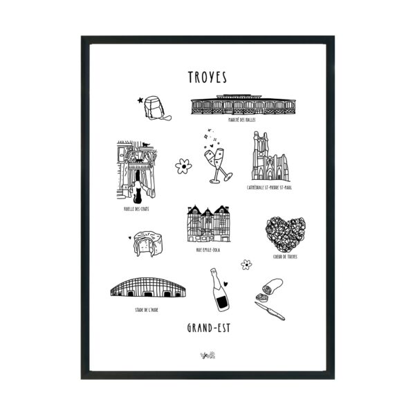 Affiche de la collection Made in Troyes - Troyes Grand-Est encadrée