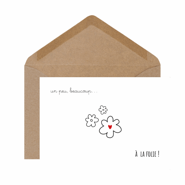 Un classique revisité : un message romantique et poétique, tout en délicatesse. À offrir à celle ou celui qu’on aime… un peu, beaucoup, à la folie 💐