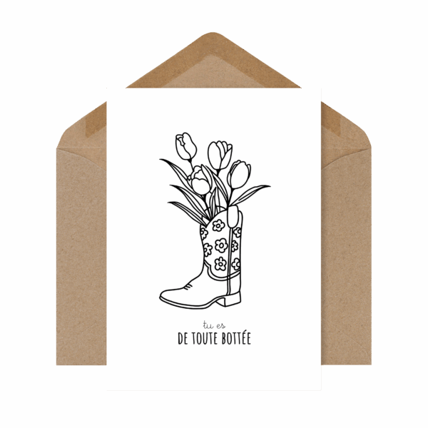 Un jeu de mots fleuri pour une personne qui a du style et du cœur 💕 Une carte originale à offrir pour une attention tendre et amusante.