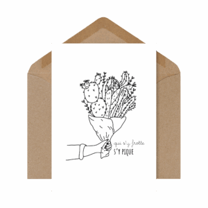 Une carte pleine de caractère pour les amoureux au grand cœur et à l’humour bien trempé 🌵 Parfaite pour une déclaration piquante et sincère.