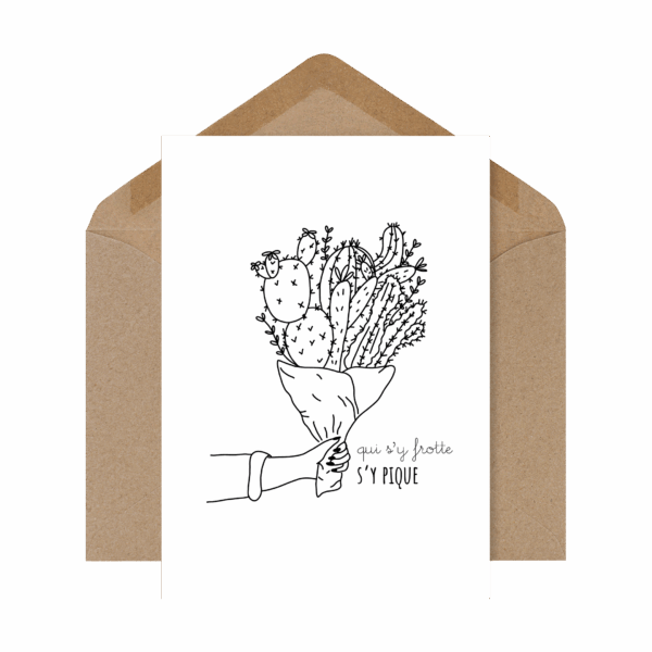 Une carte pleine de caractère pour les amoureux au grand cœur et à l’humour bien trempé 🌵 Parfaite pour une déclaration piquante et sincère.