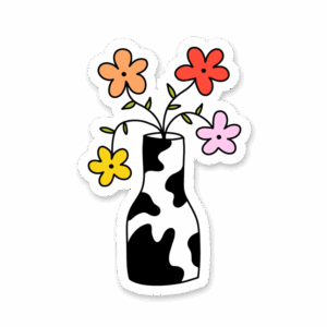 Sticker Vache fleurie