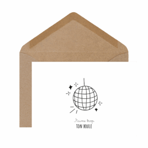 Une carte drôle et pleine de second degré pour dire “je t’aime” sans chichis 🪩 Un brin d’humour, une touche d’amour, et beaucoup de sourire à la clé.