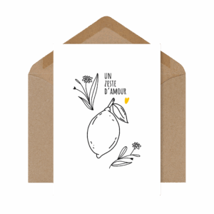 Une carte pétillante et ensoleillée pour dire “je t’aime” avec légèreté 🍋 Un petit zeste de bonne humeur à offrir sans modération.