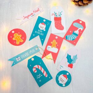10 Étiquettes cadeaux de Noël