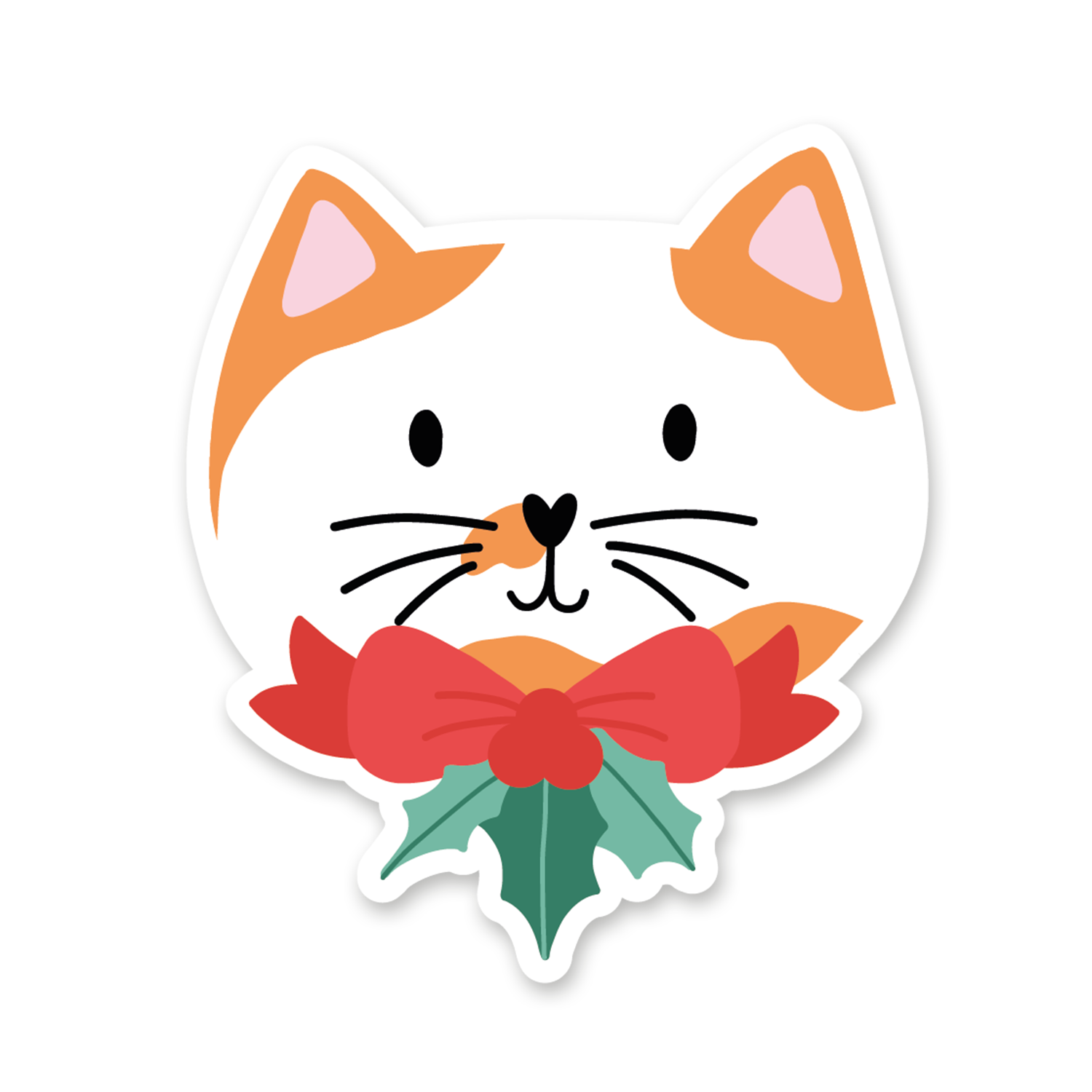 Sticker Chat nœud de houx