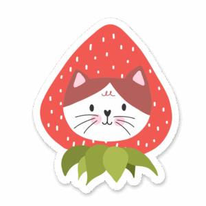 Sticker Chat fraise
