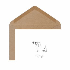 Carte I love you (dog version)
