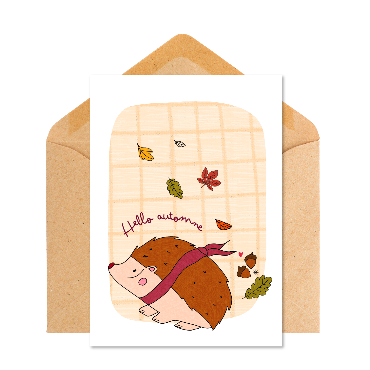 Carte Hello Automne – Le petit hérisson 🍂🦔