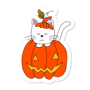 Sticker Chat-citrouille