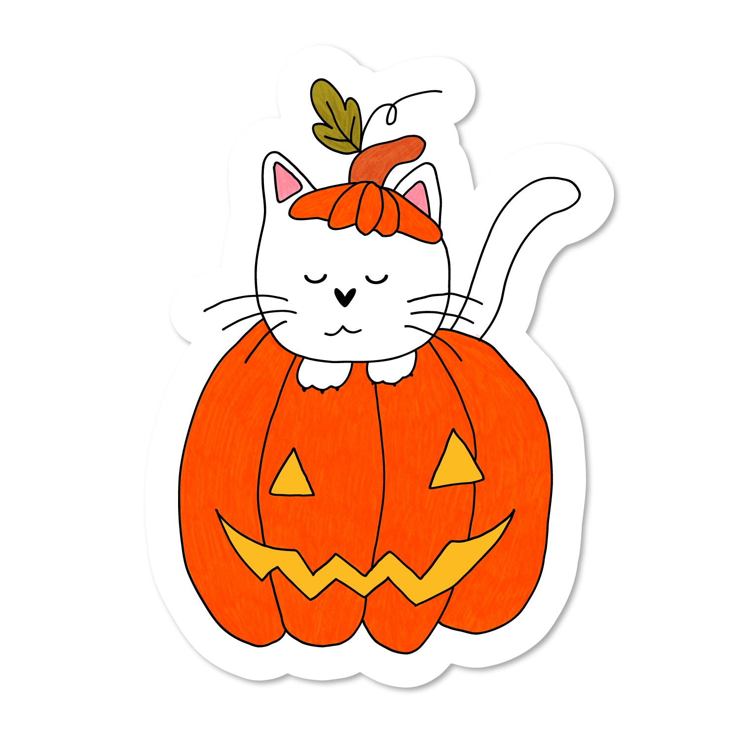 Sticker Chat-citrouille