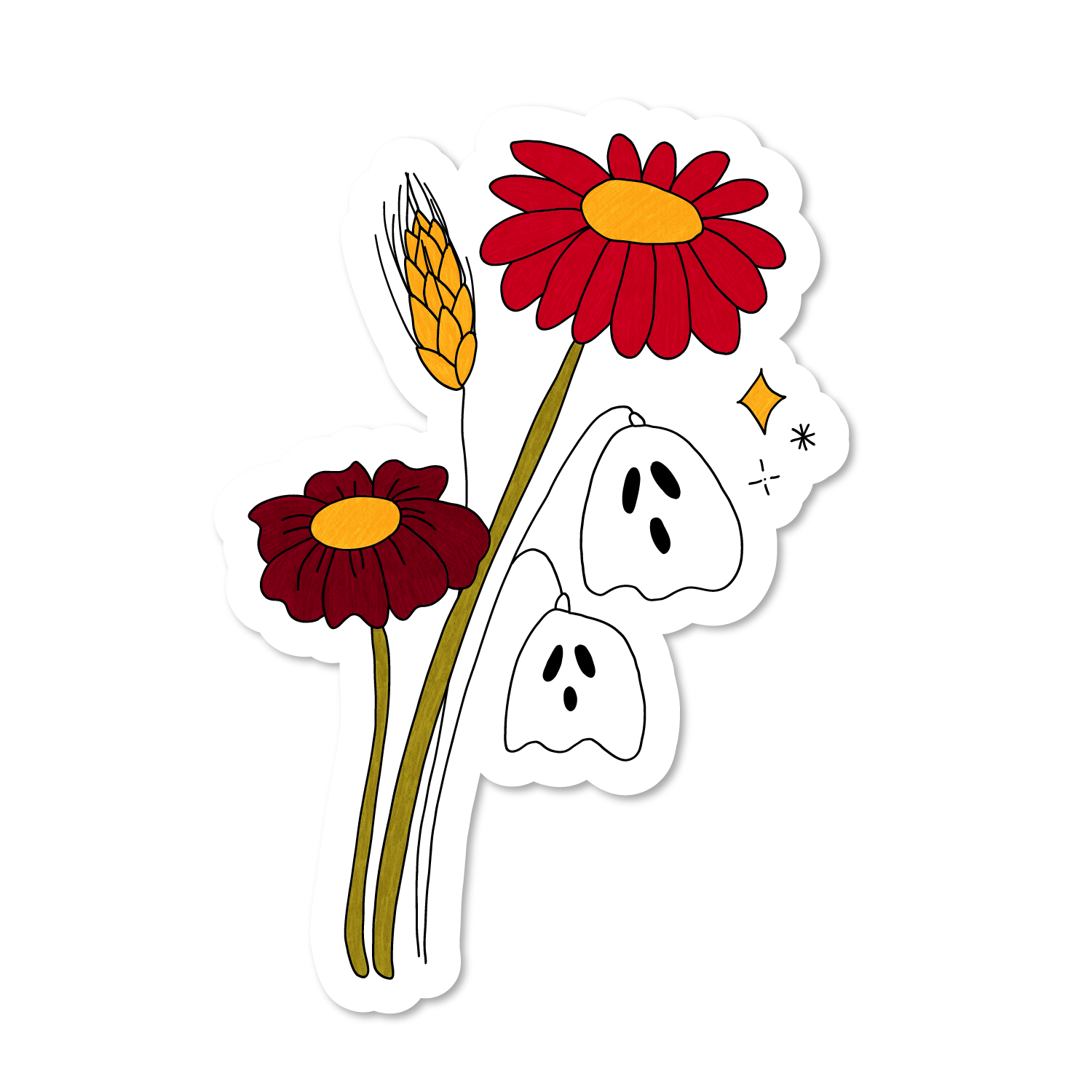 Sticker Fleurs fantômes