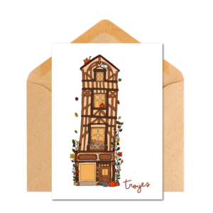Carte illustrée Automne à Troyes